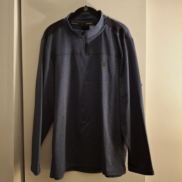 Spyder Men's Blue Heathered Lightweight Shirt Jacket - Picture 1 of 7